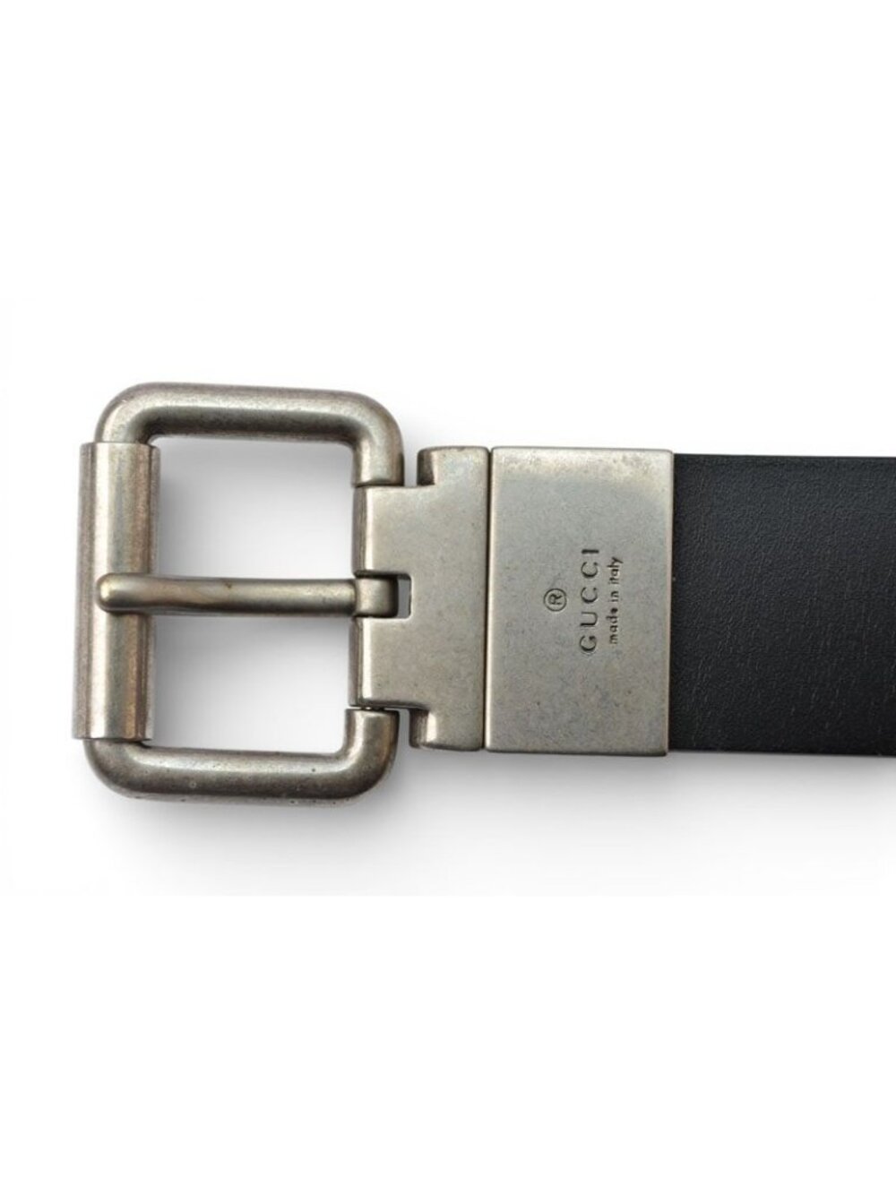Gucci Belt Reversible 85 Leather Sherry Line Black Green Red - Picture 9 of 13